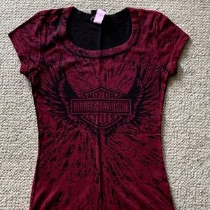 Women's Harley Davidson Graphic SS T-Shirt, Red.